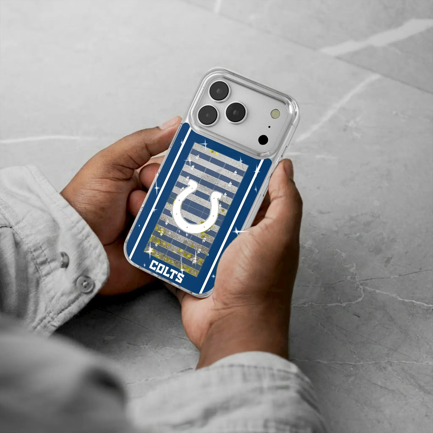 Indianapolis Colts Field Glitter Phone Case for Apple iPhone