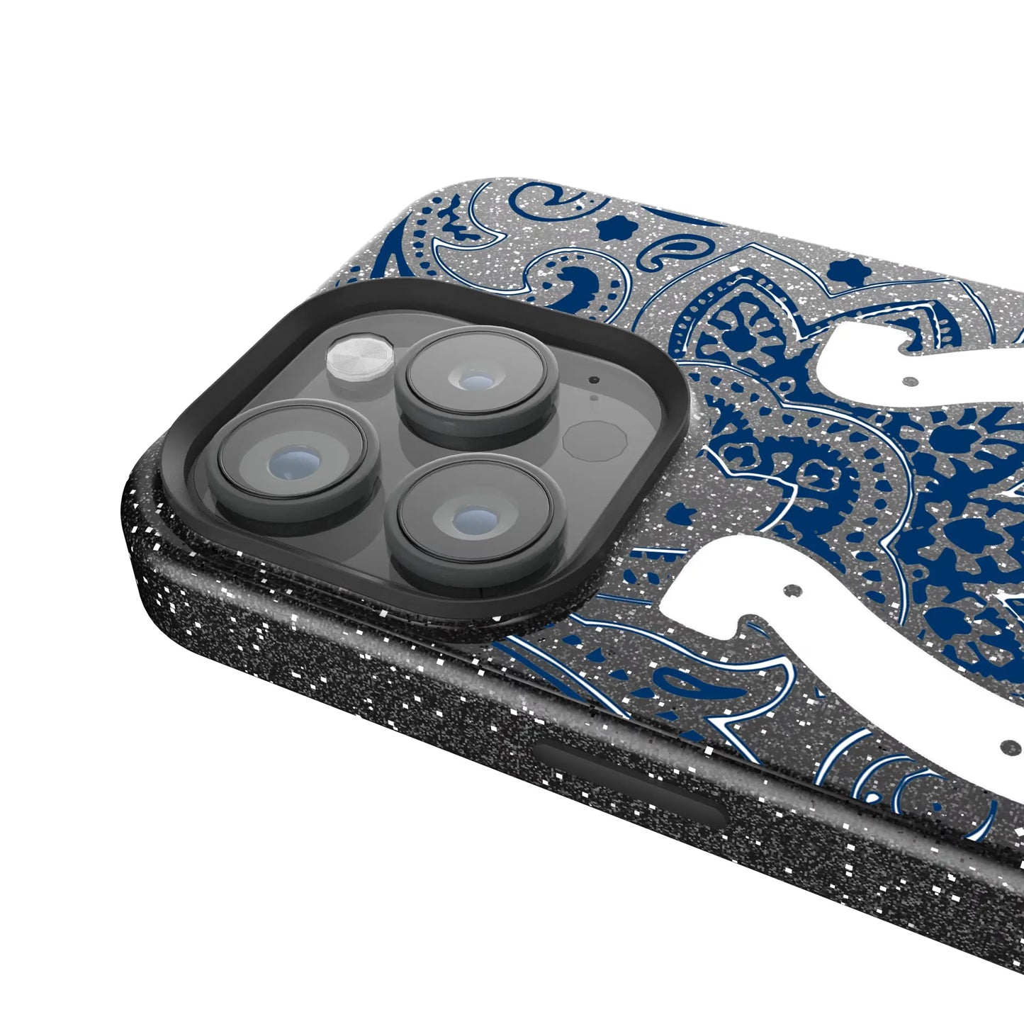 Indianapolis Colts Paisley Black Bling Phone Case for Apple iPhone