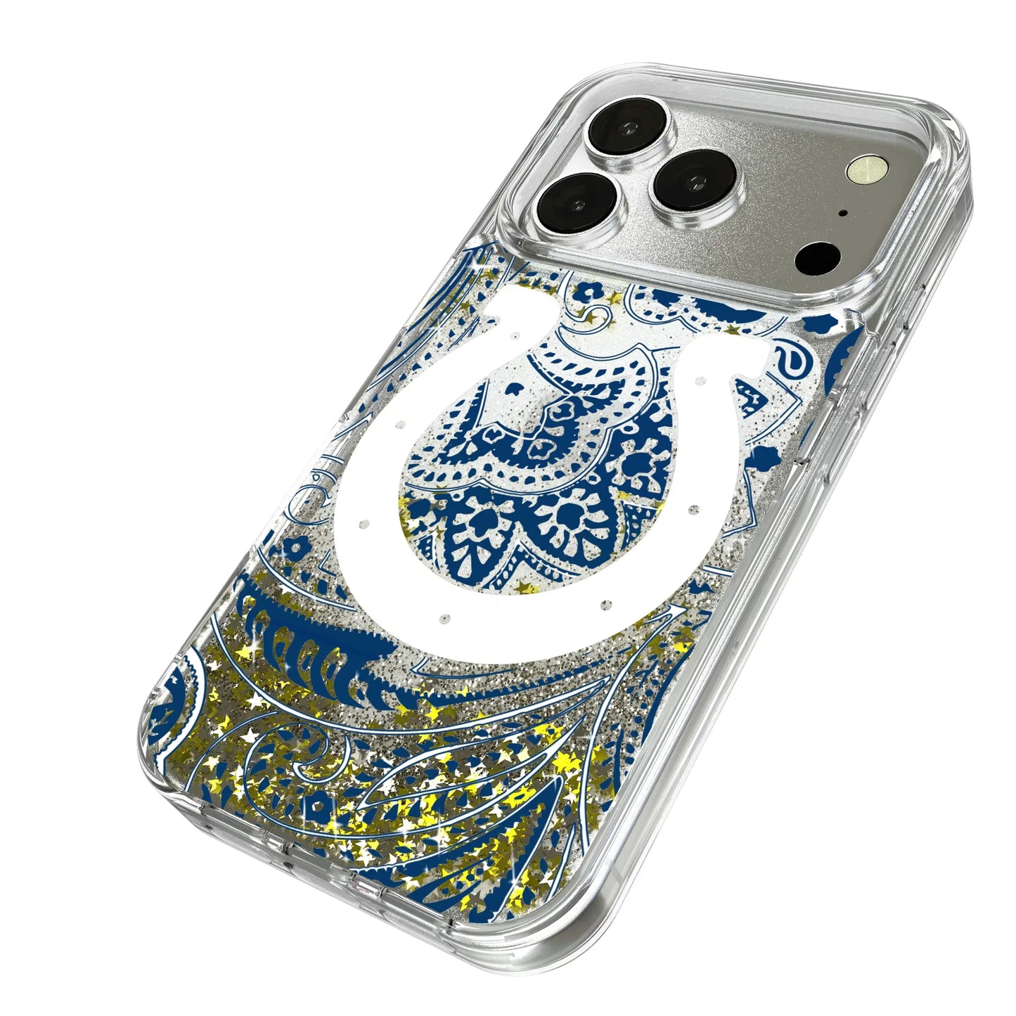 Indianapolis Colts Paisley Glitter Phone Case for Apple iPhone