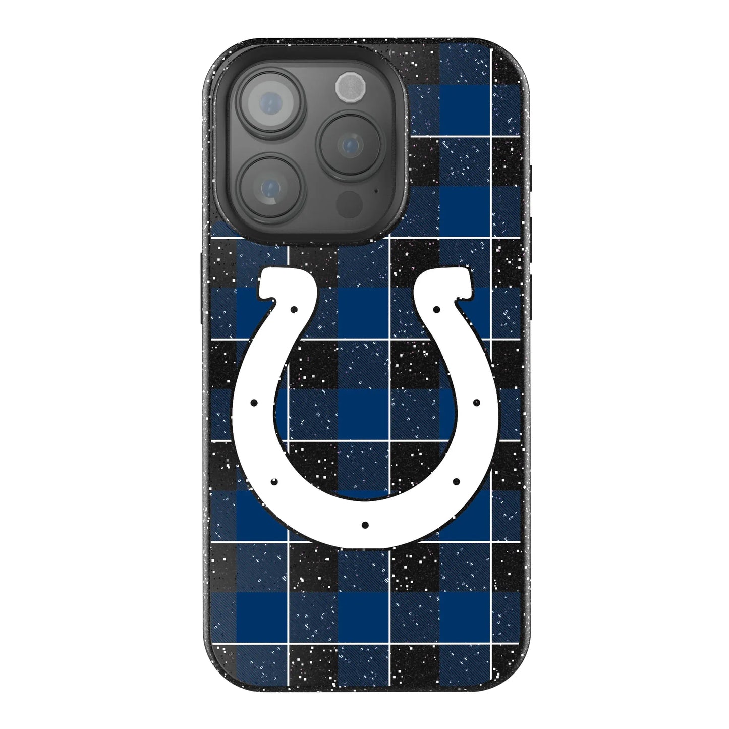 Indianapolis Colts Plaid Black Bling Phone Case for Apple iPhone