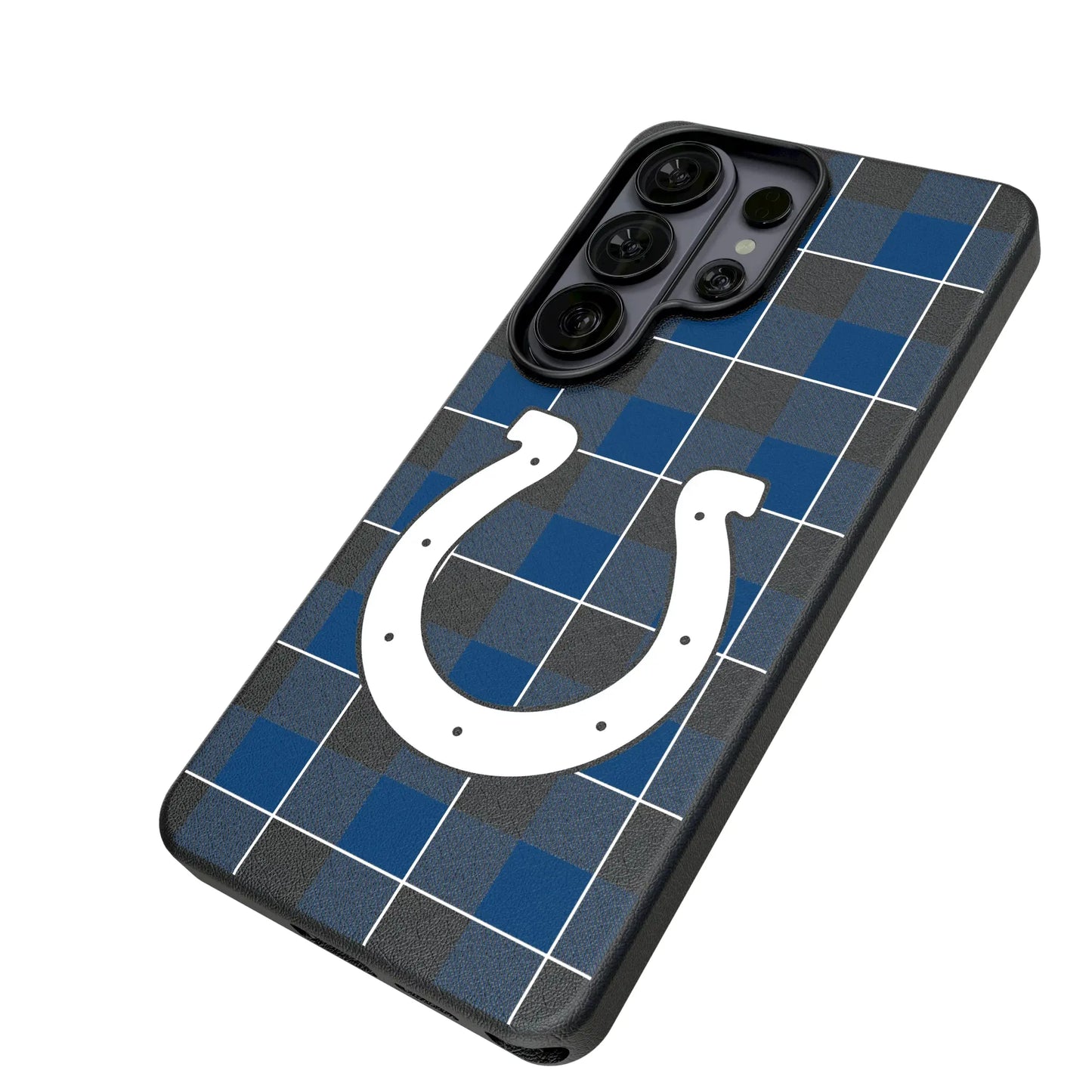 Indianapolis Colts Plaid MagSafe Compatible Phone Case for Samsung Galaxy