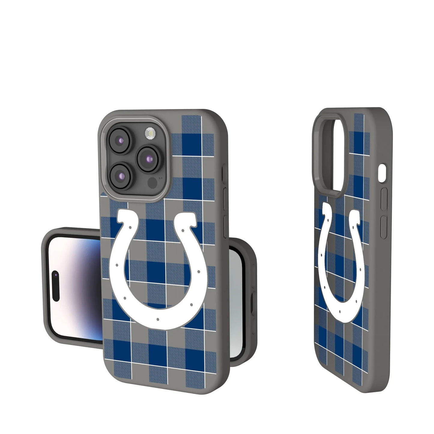 Indianapolis Colts Plaid Soft Touch Phone Case for Apple iPhone