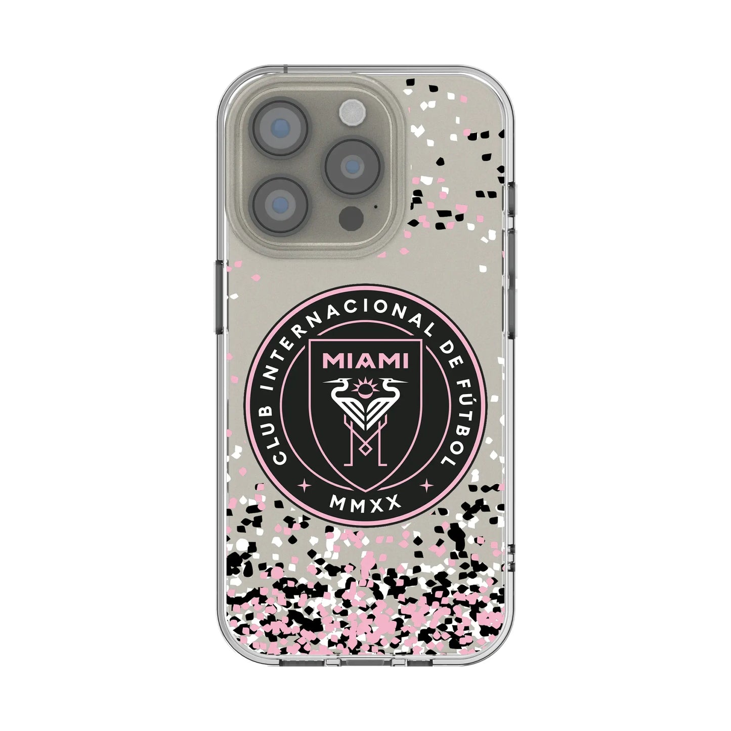 Inter Miami CF Confetti Clear Phone Case for Apple iPhone