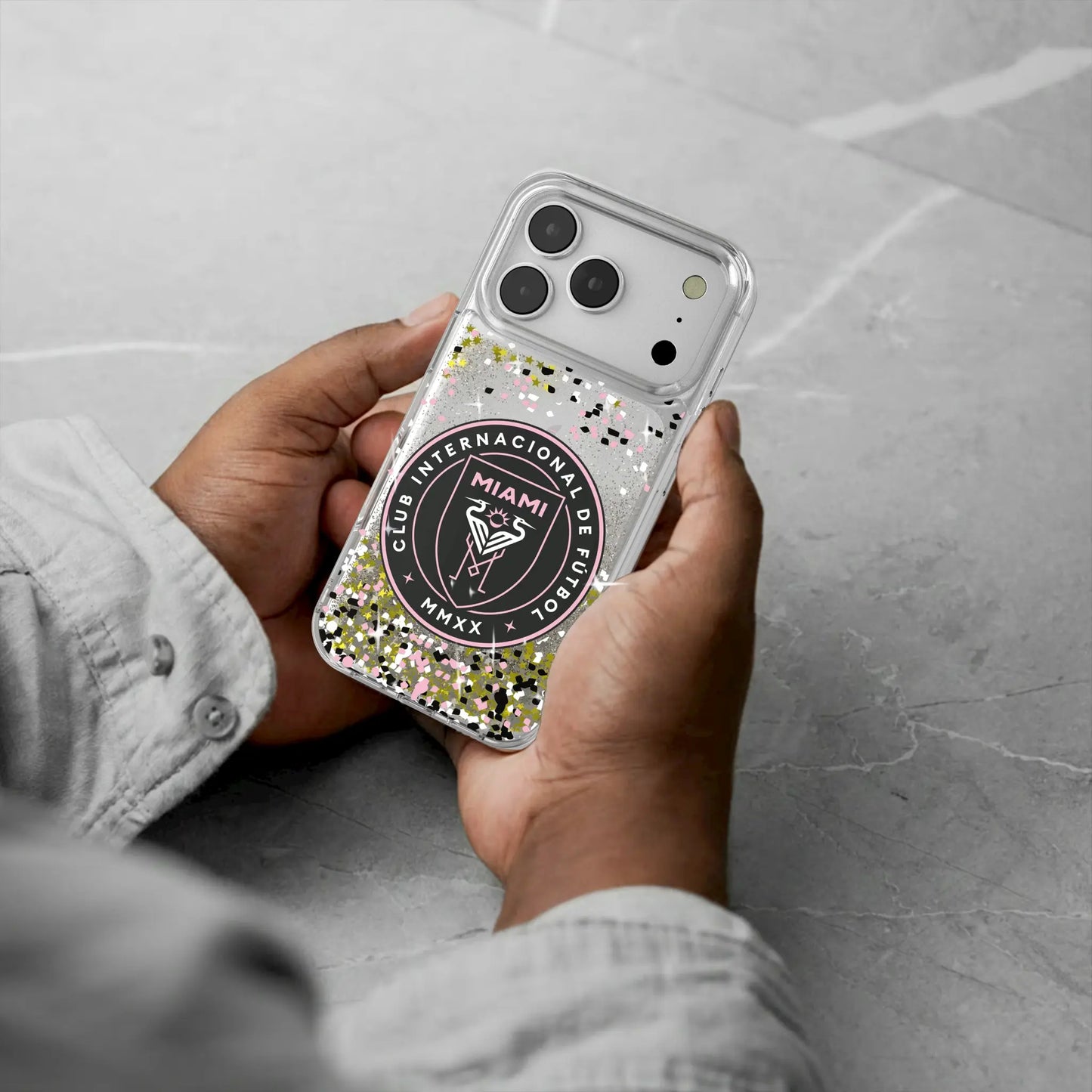 Inter Miami CF Confetti Glitter Phone Case for Apple iPhone