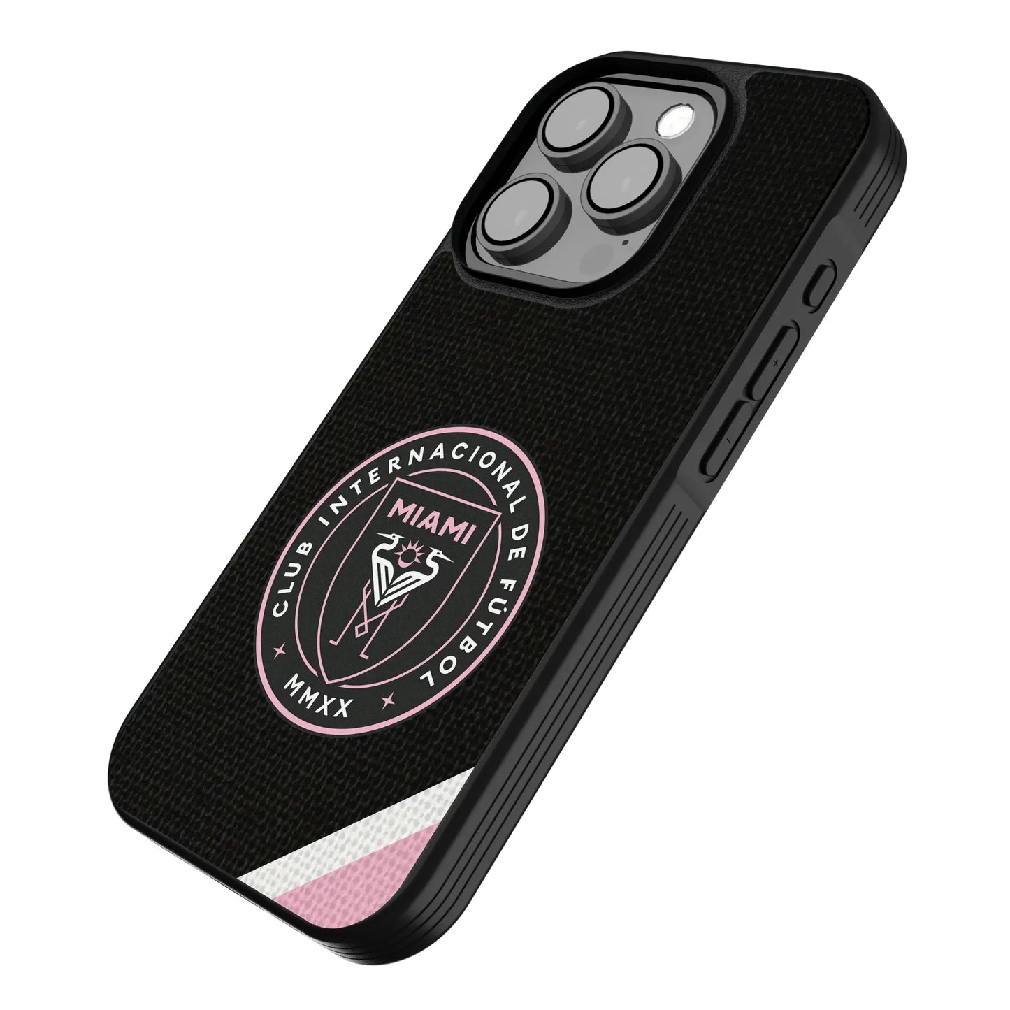 Inter Miami CF Diagonal Stripe Bump Phone Case for Apple iPhone