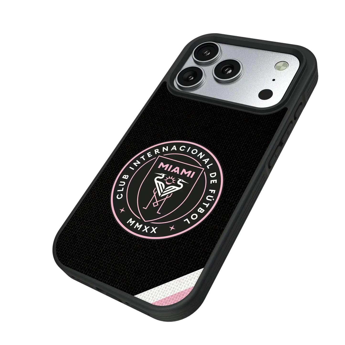 Inter Miami CF Diagonal Stripe Bump Phone Case for Apple iPhone