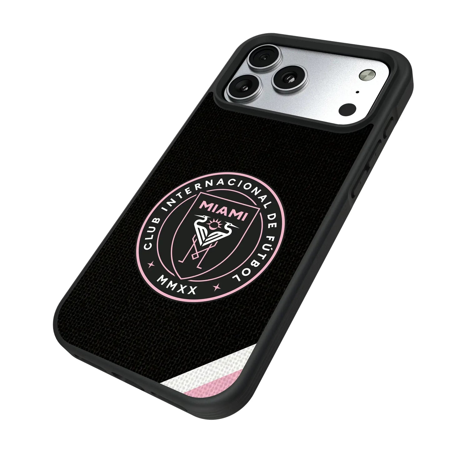 Inter Miami CF Diagonal Stripe Bump Phone Case for Apple iPhone