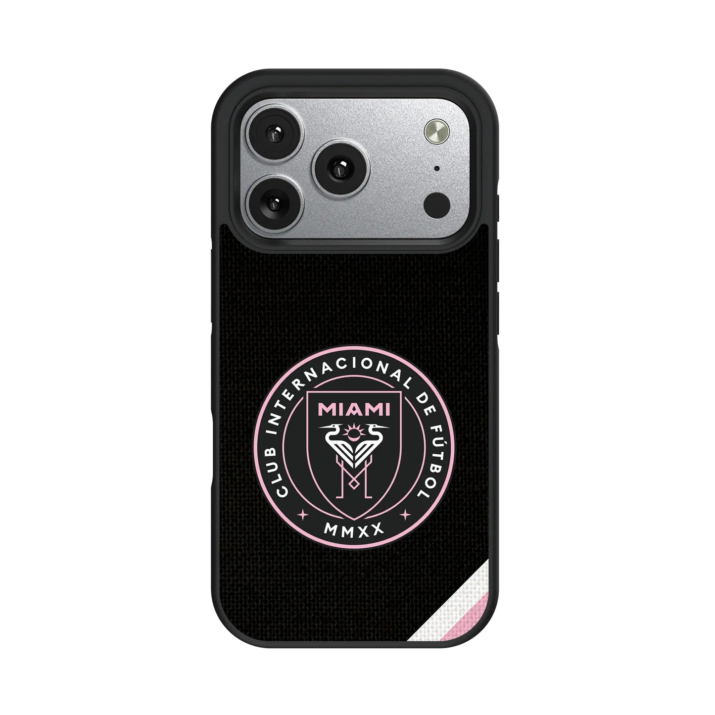 Inter Miami CF Diagonal Stripe Bump Phone Case for Apple iPhone