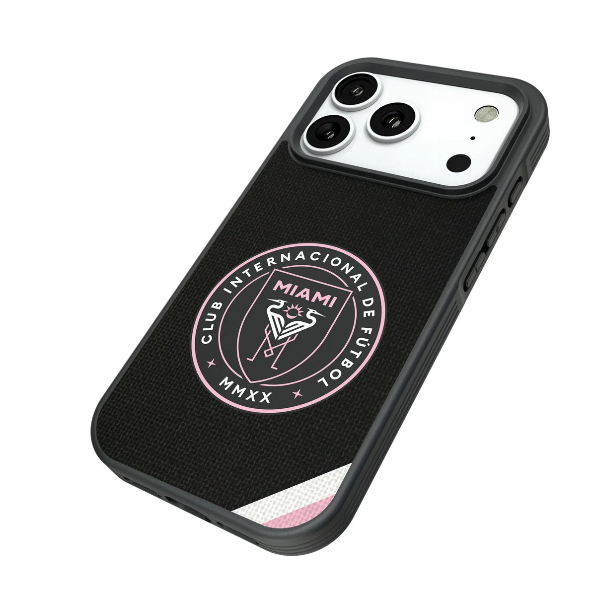 Inter Miami CF Diagonal Stripe Bump Phone Case for Apple iPhone