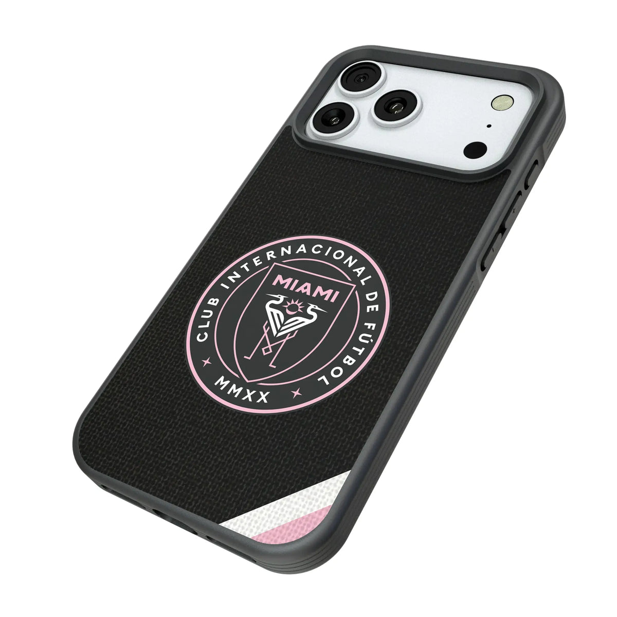 Inter Miami CF Diagonal Stripe Bump Phone Case for Apple iPhone