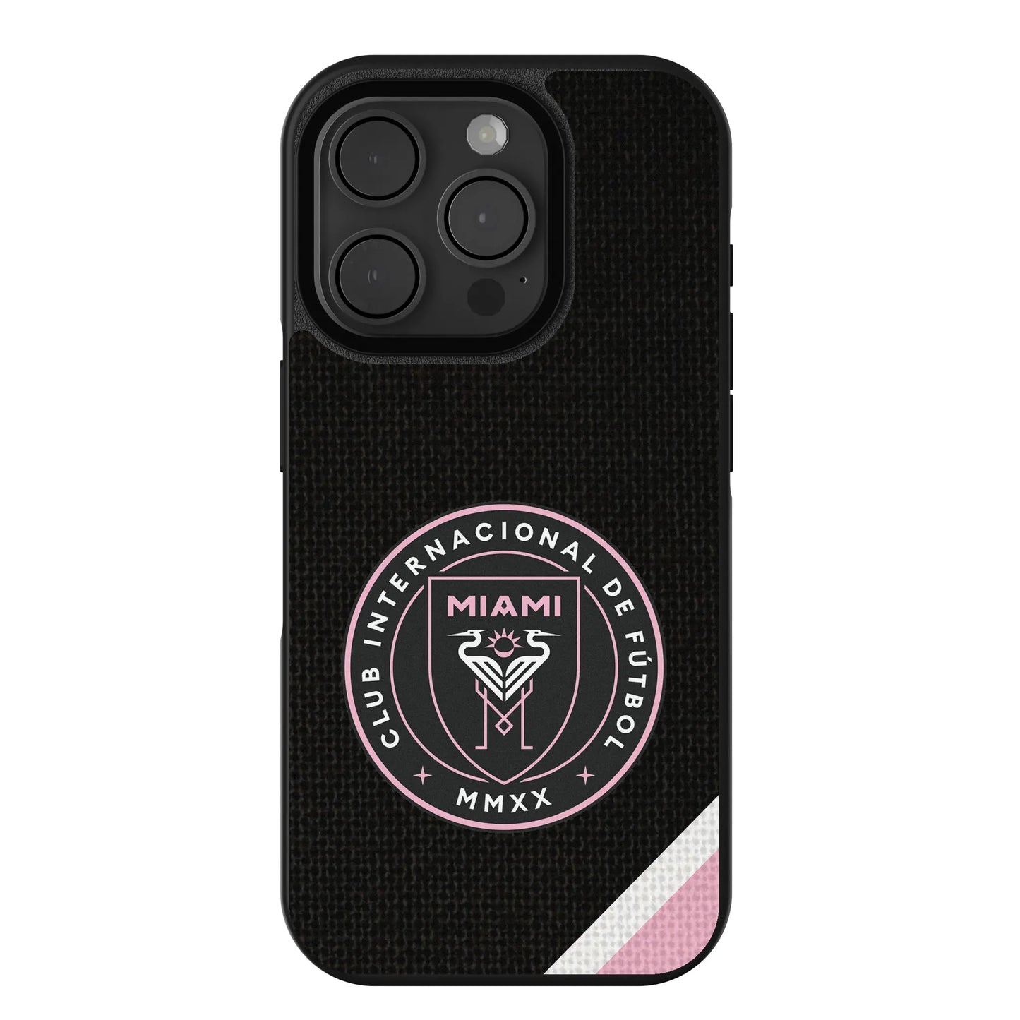 Inter Miami CF Diagonal Stripe Bump Phone Case for Apple iPhone