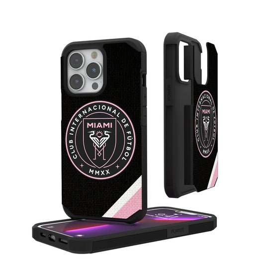 Inter Miami CF Diagonal Stripe Rugged Phone Case for Apple iPhone