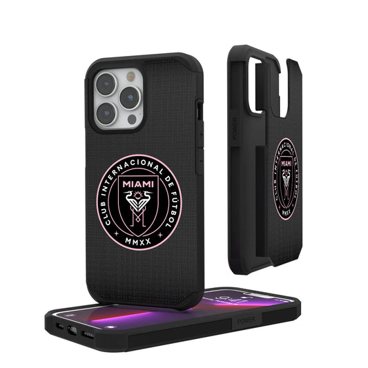 Inter Miami CF Linen Rugged Phone Case for Apple iPhone