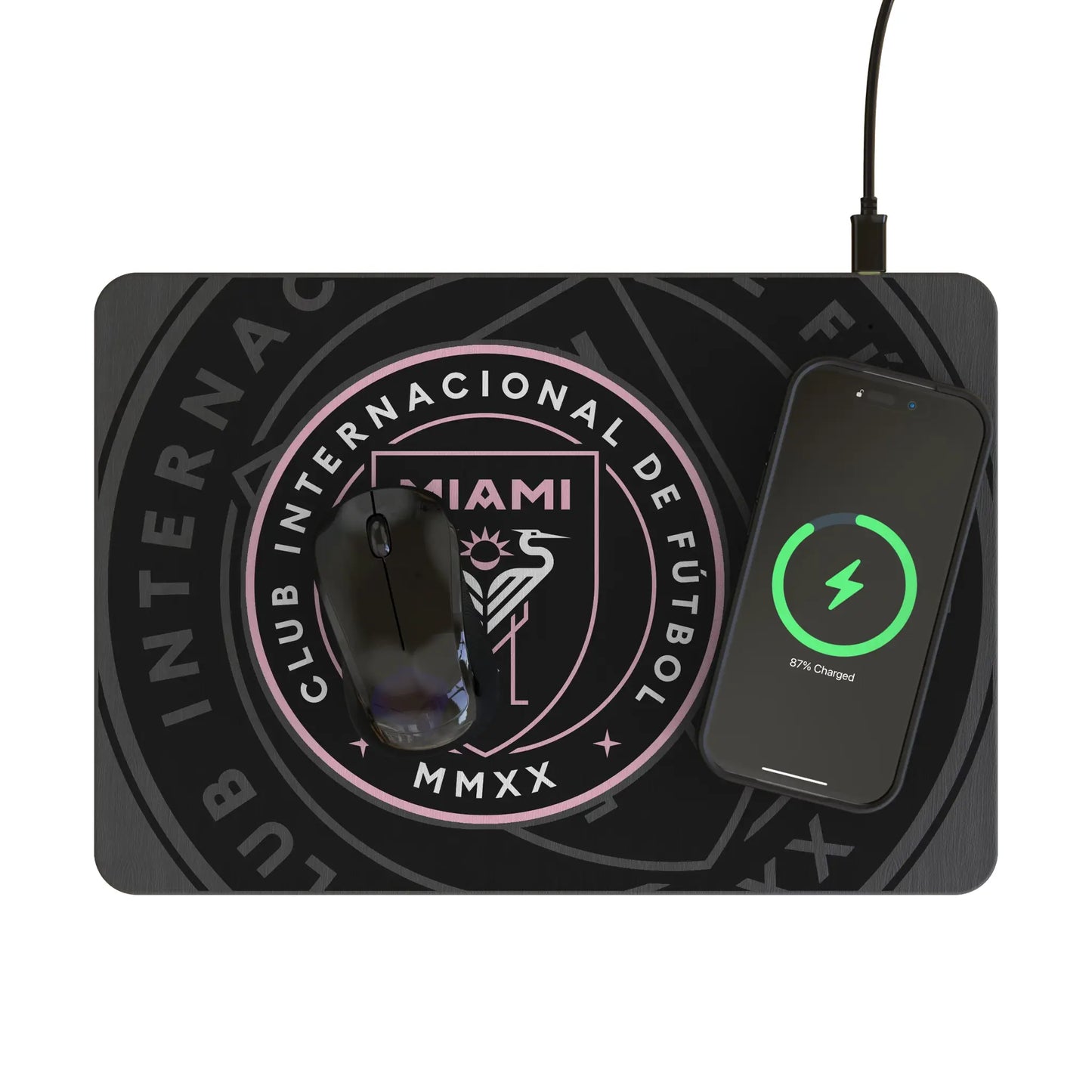Inter Miami CF Monocolor Tilt 15-Watt Wireless Charger and Mouse Pad