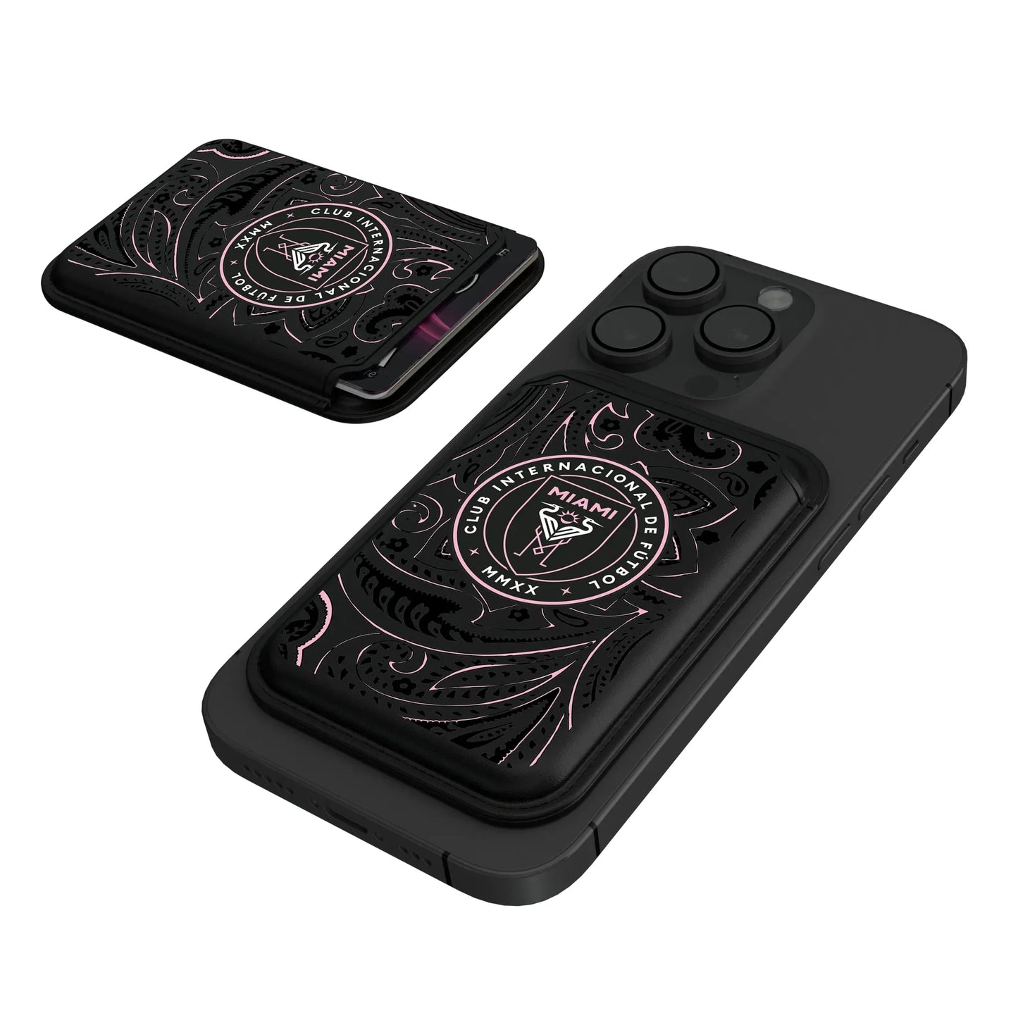 Inter Miami CF Paisley Black Magnetic Credit Card Wallet