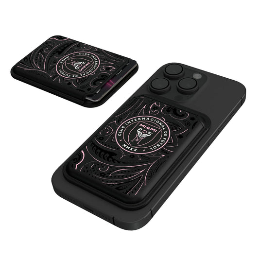 Inter Miami CF Paisley Black Magnetic Credit Card Wallet