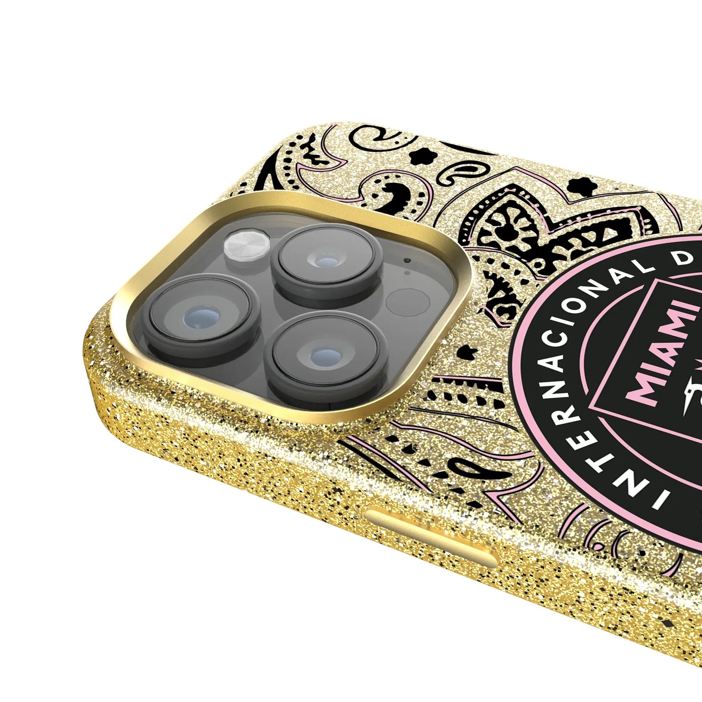 Inter Miami CF Paisley Bling Phone Case for Apple iPhone