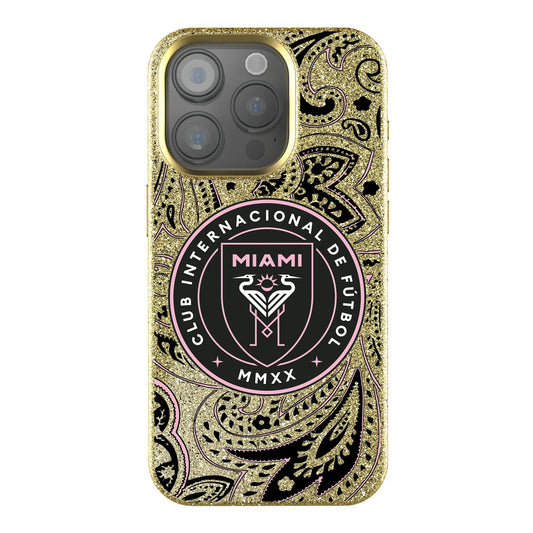 Inter Miami CF Paisley Bling Phone Case for Apple iPhone