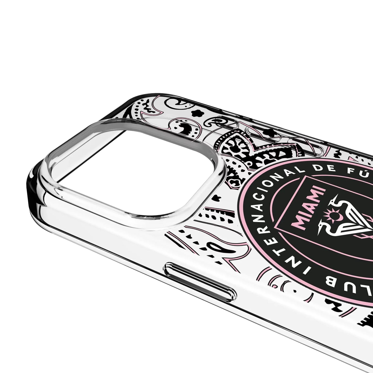 Inter Miami CF Paisley Clear Phone Case for Apple iPhone