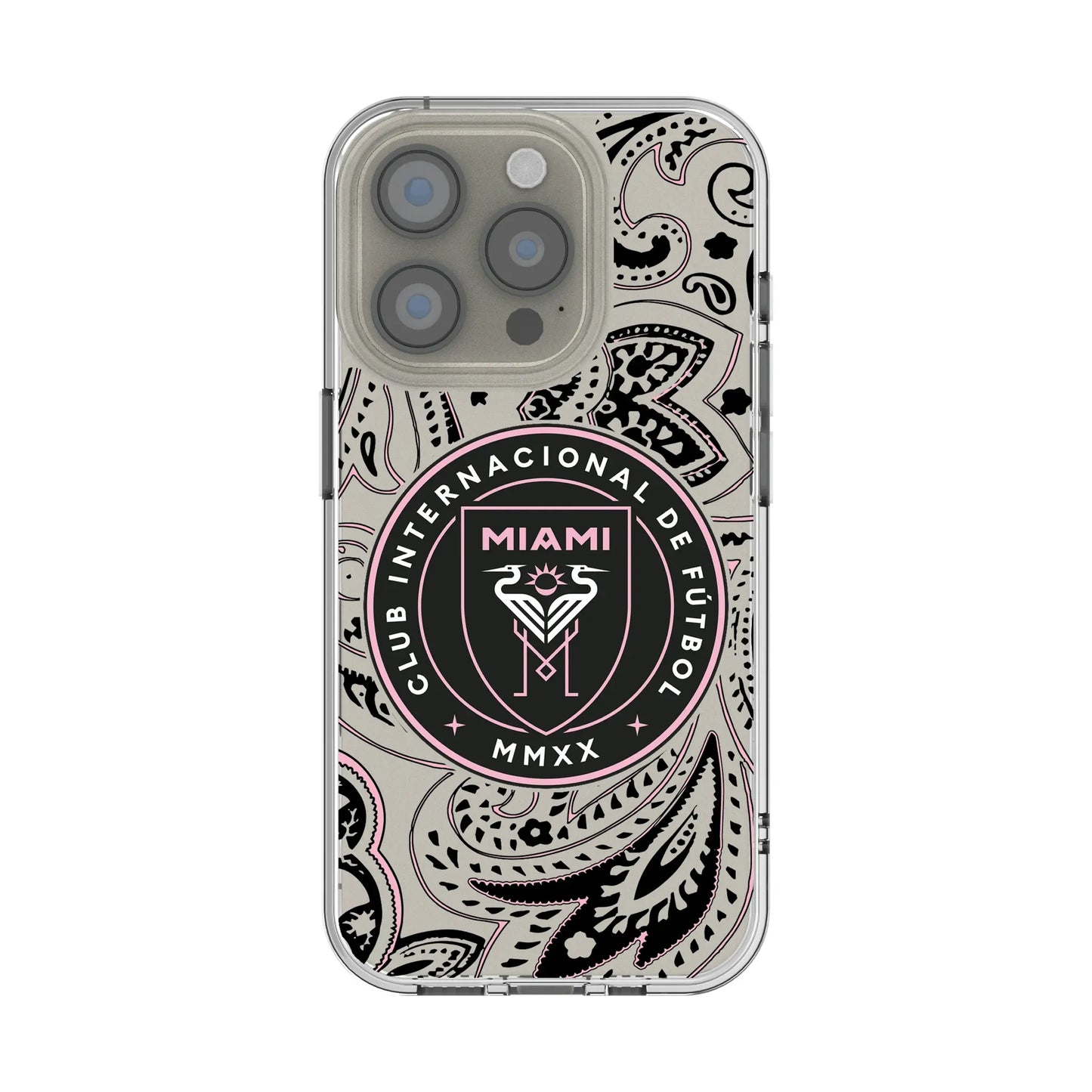 Inter Miami CF Paisley Clear Phone Case for Apple iPhone