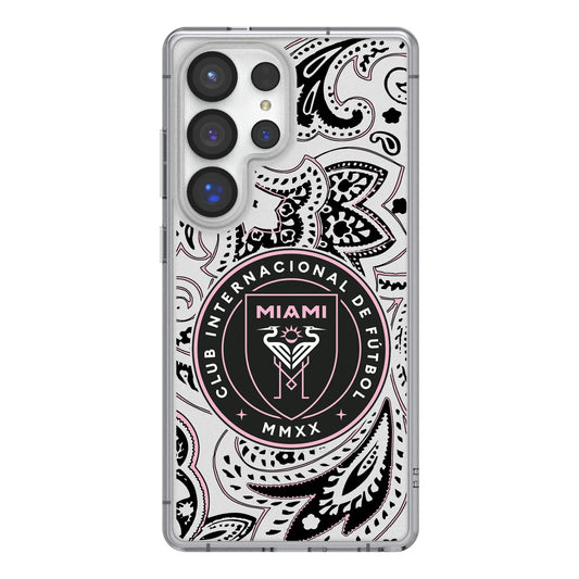 Inter Miami CF Paisley Clear Phone Case for Samsung Galaxy