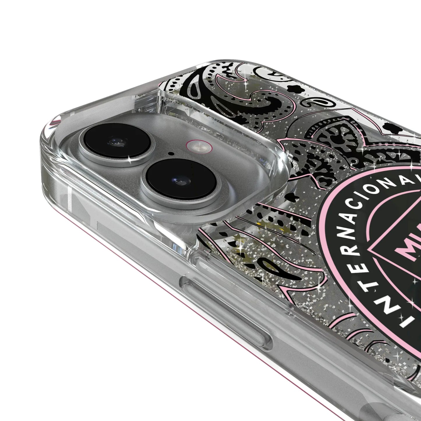 Inter Miami CF Paisley Glitter Phone Case for Apple iPhone