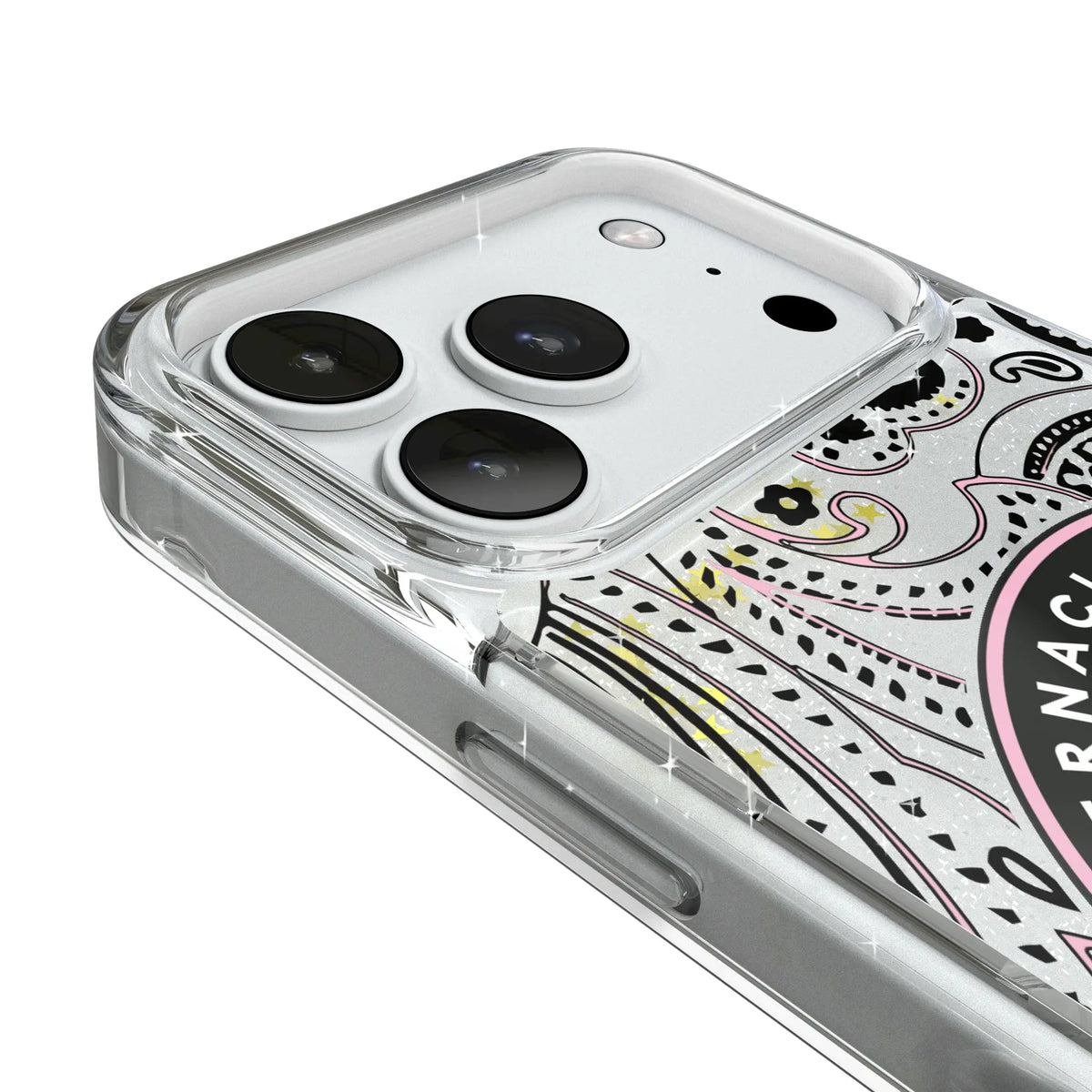 Inter Miami CF Paisley Glitter Phone Case for Apple iPhone