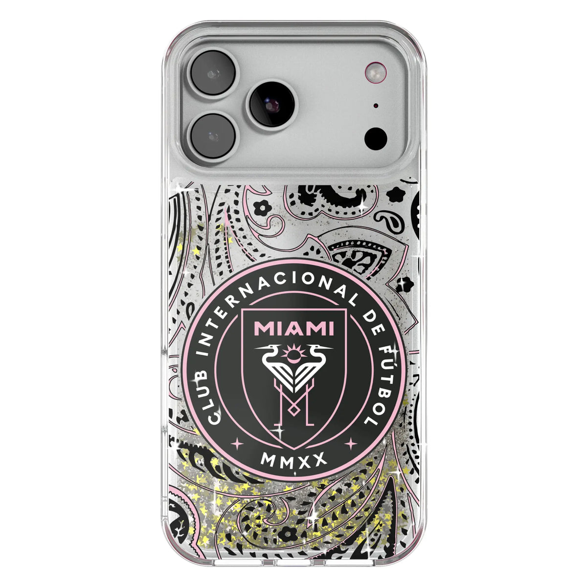 Inter Miami CF Paisley Glitter Phone Case for Apple iPhone