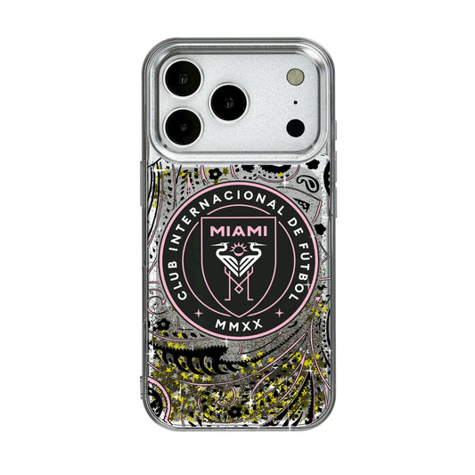 Inter Miami CF Paisley Glitter Phone Case for Apple iPhone
