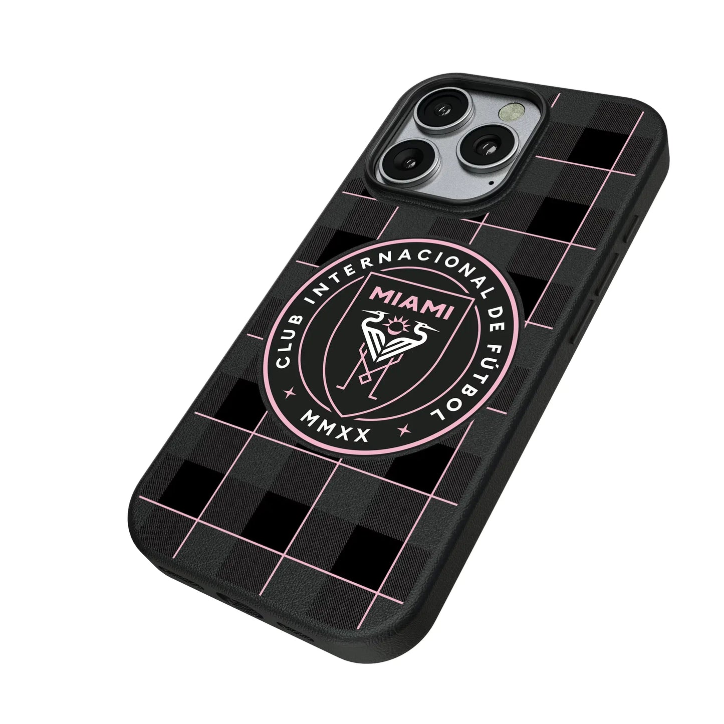 Inter Miami CF Plaid MagSafe Compatible Phone Case for Apple iPhone