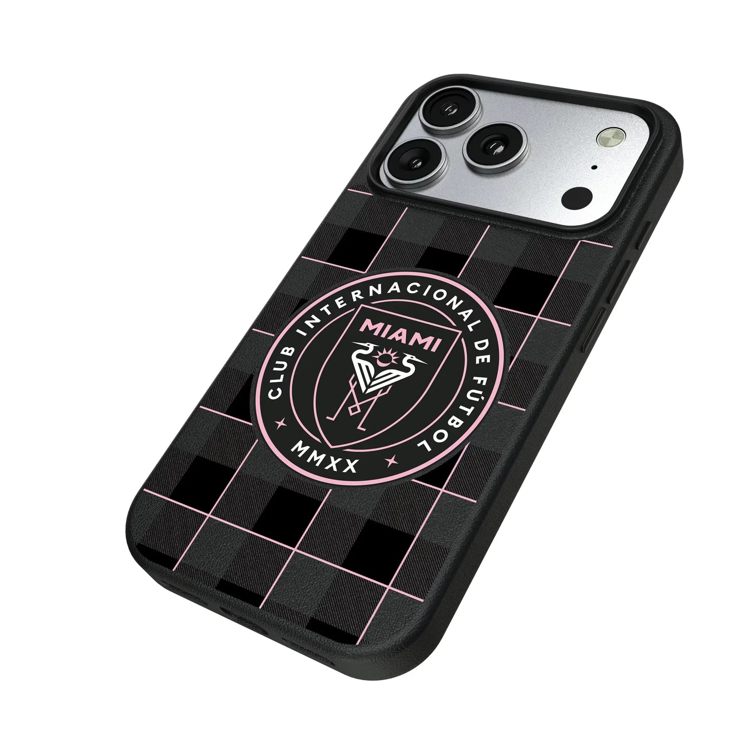 Inter Miami CF Plaid MagSafe Compatible Phone Case for Apple iPhone