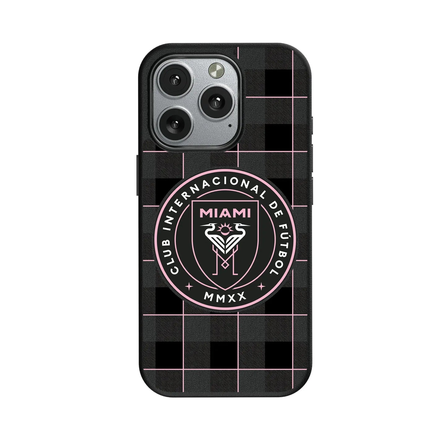 Inter Miami CF Plaid MagSafe Compatible Phone Case for Apple iPhone
