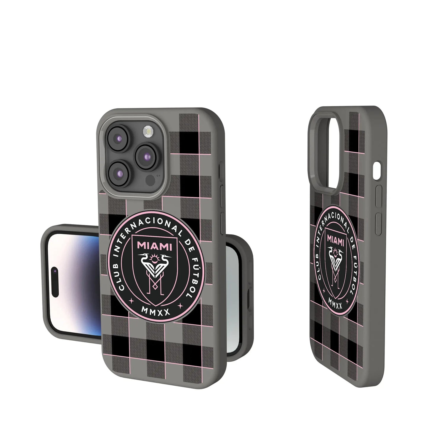 Inter Miami CF Plaid Soft Touch Phone Case for Apple iPhone