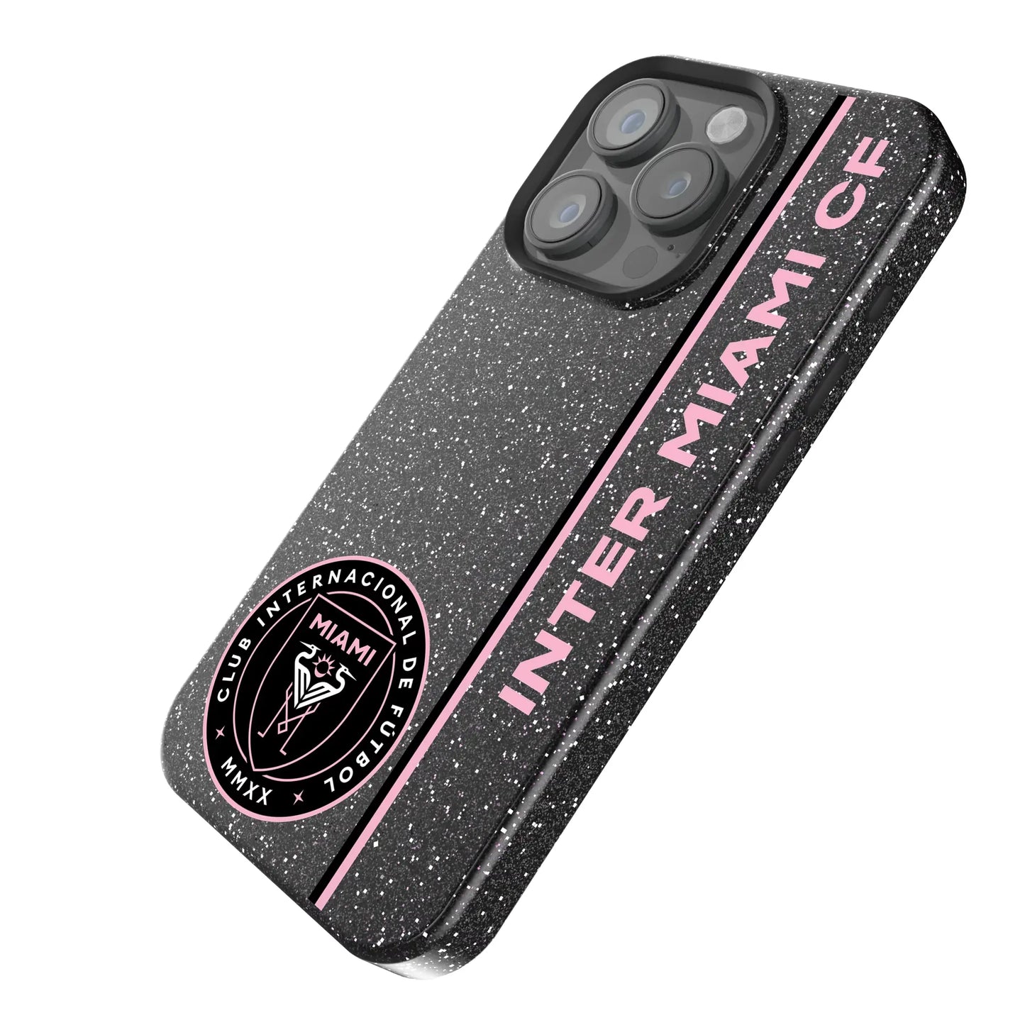 Inter Miami CF Sidebar Black Bling Phone Case for Apple iPhone