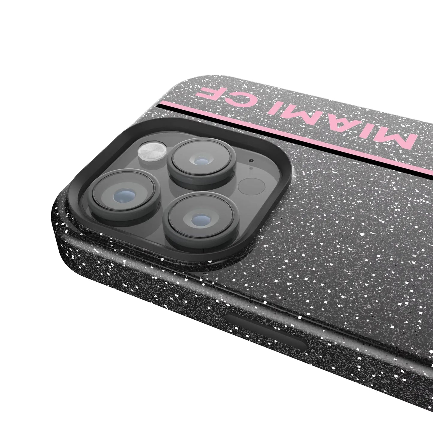 Inter Miami CF Sidebar Black Bling Phone Case for Apple iPhone