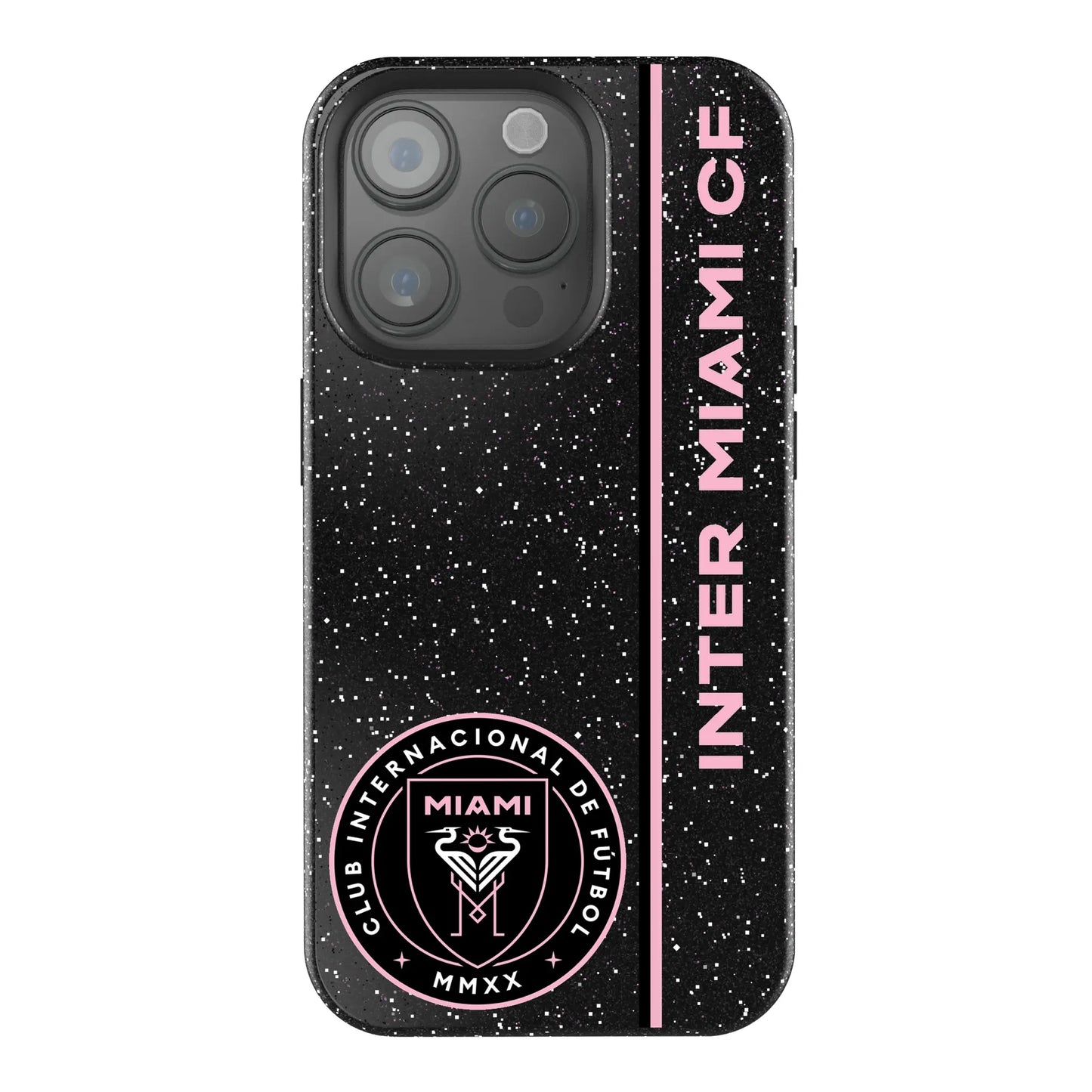 Inter Miami CF Sidebar Black Bling Phone Case for Apple iPhone