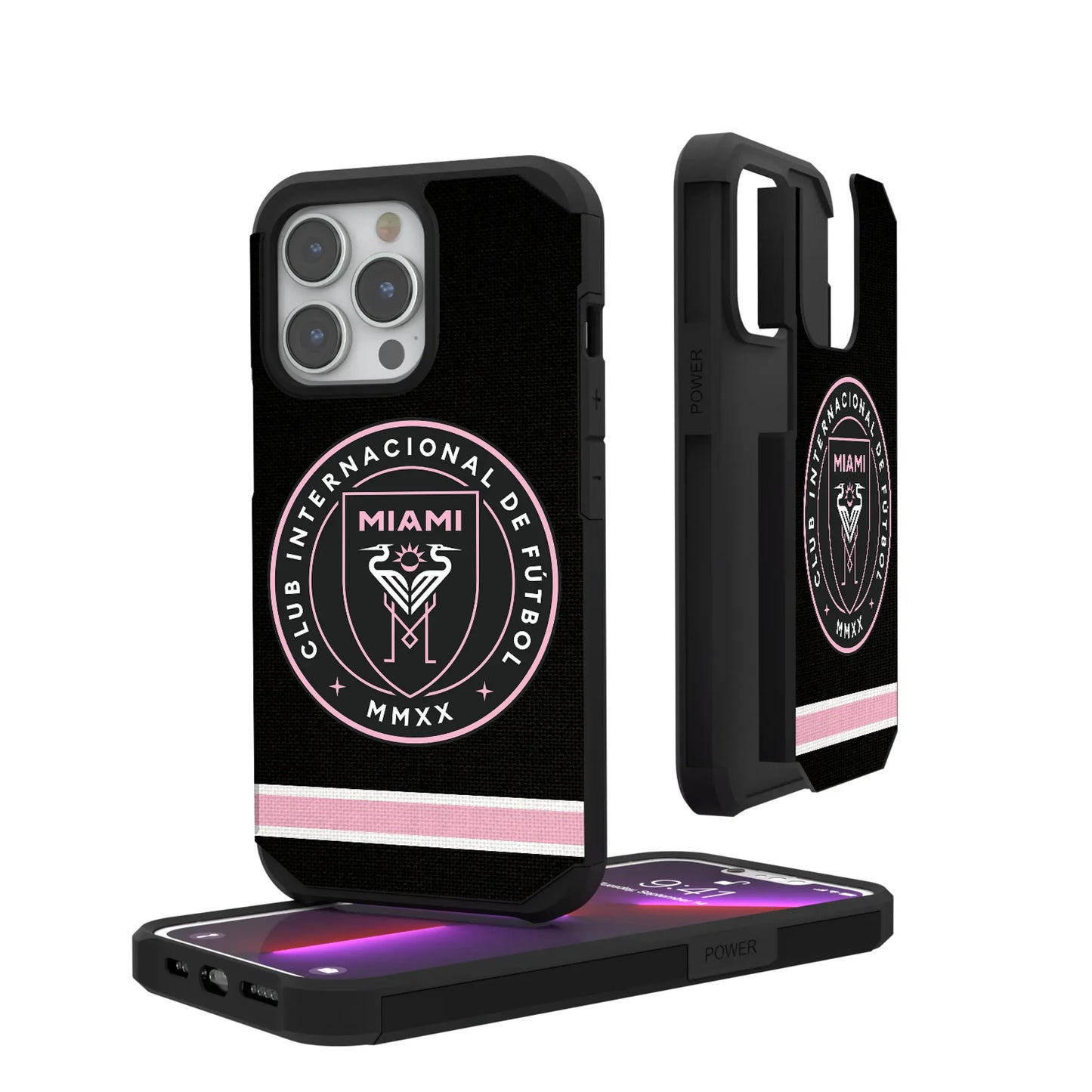 Inter Miami CF Stripe Rugged Phone Case for Apple iPhone