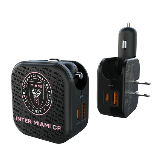 Inter Miami CF Text Backdrop 2 in 1 USB A/C Charger