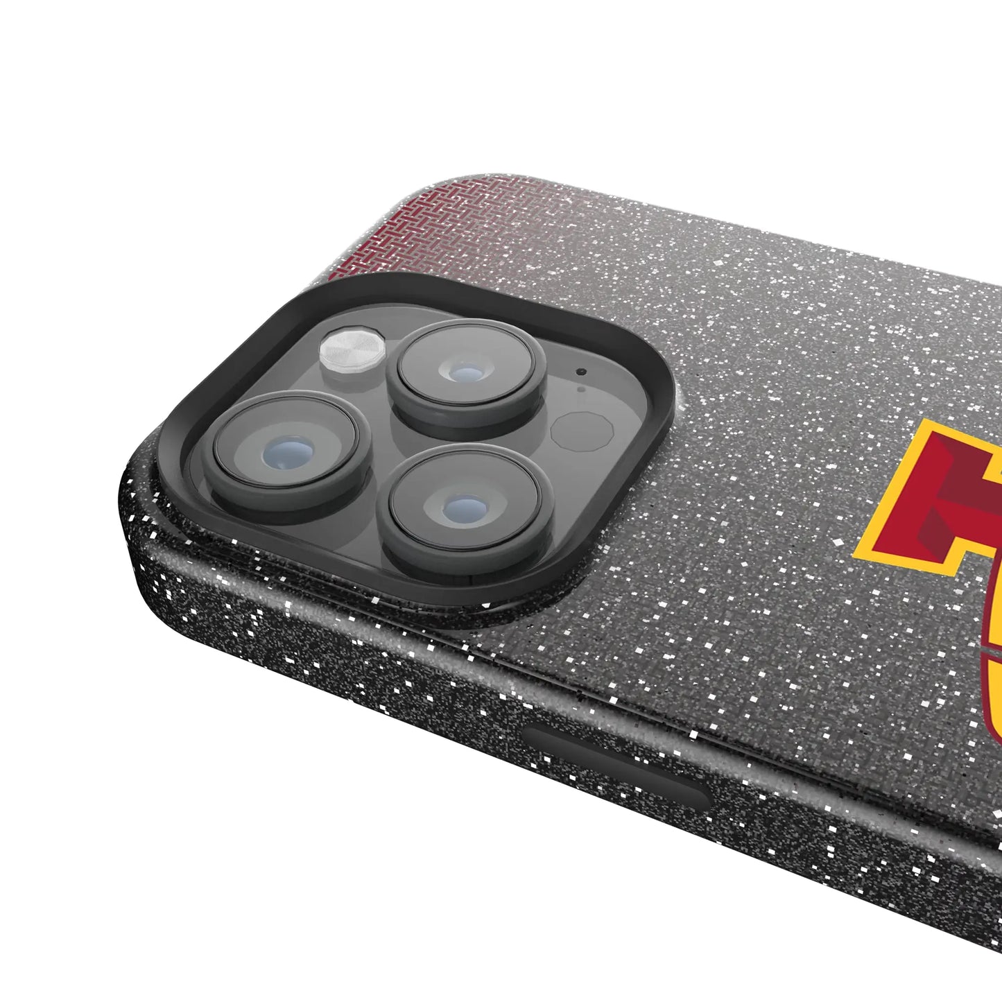 Iowa State University Cyclones Linen Black Bling Phone Case for Apple iPhone