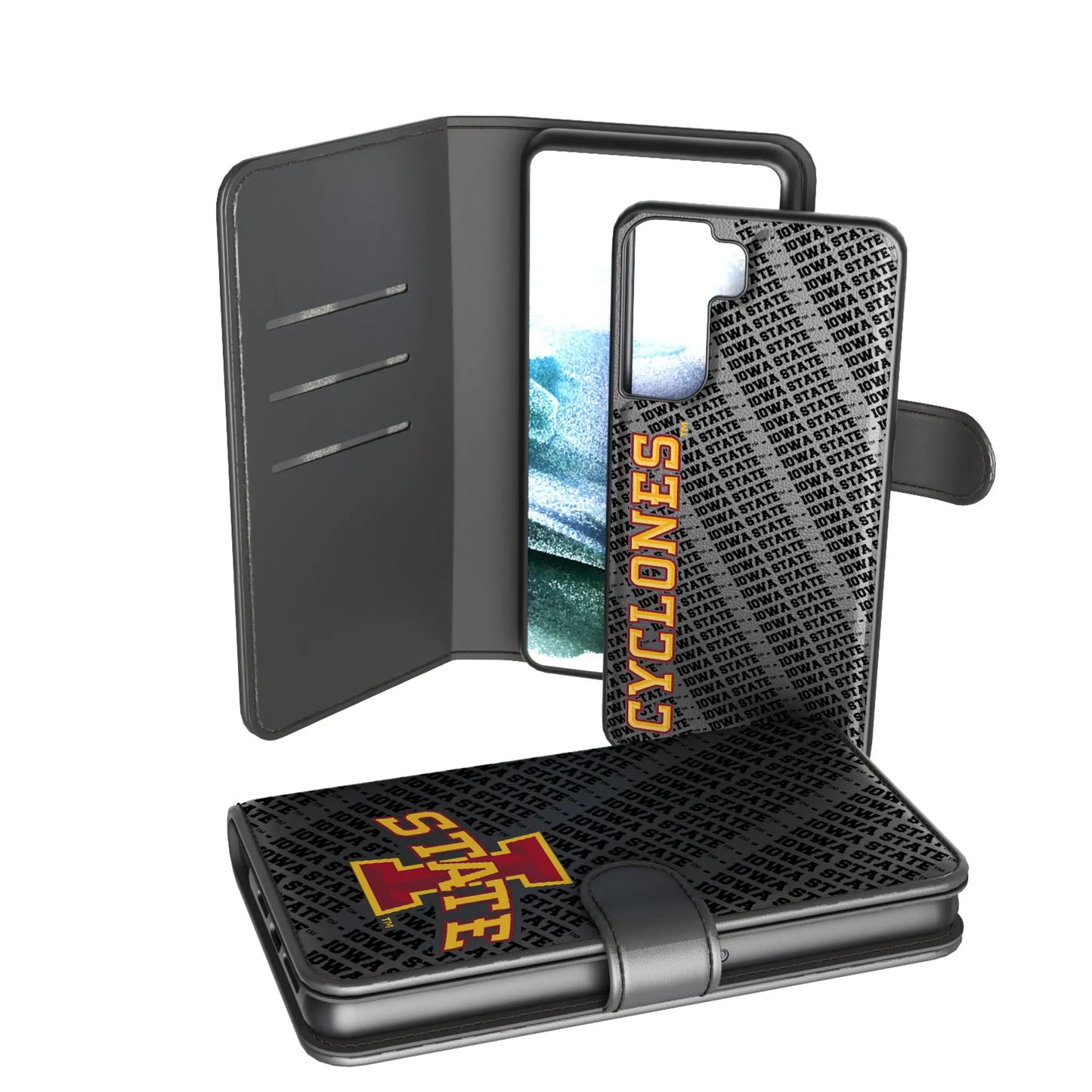 Iowa State University Cyclones Monocolor Tilt Wallet Phone Case for Apple iPhone