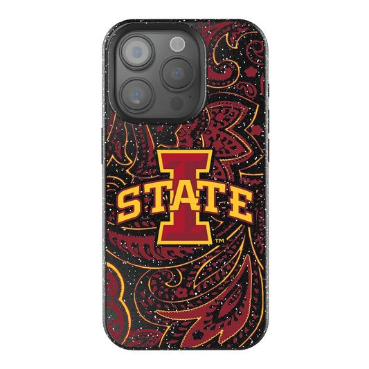 Iowa State University Cyclones Paisley Black Bling Phone Case for Apple iPhone