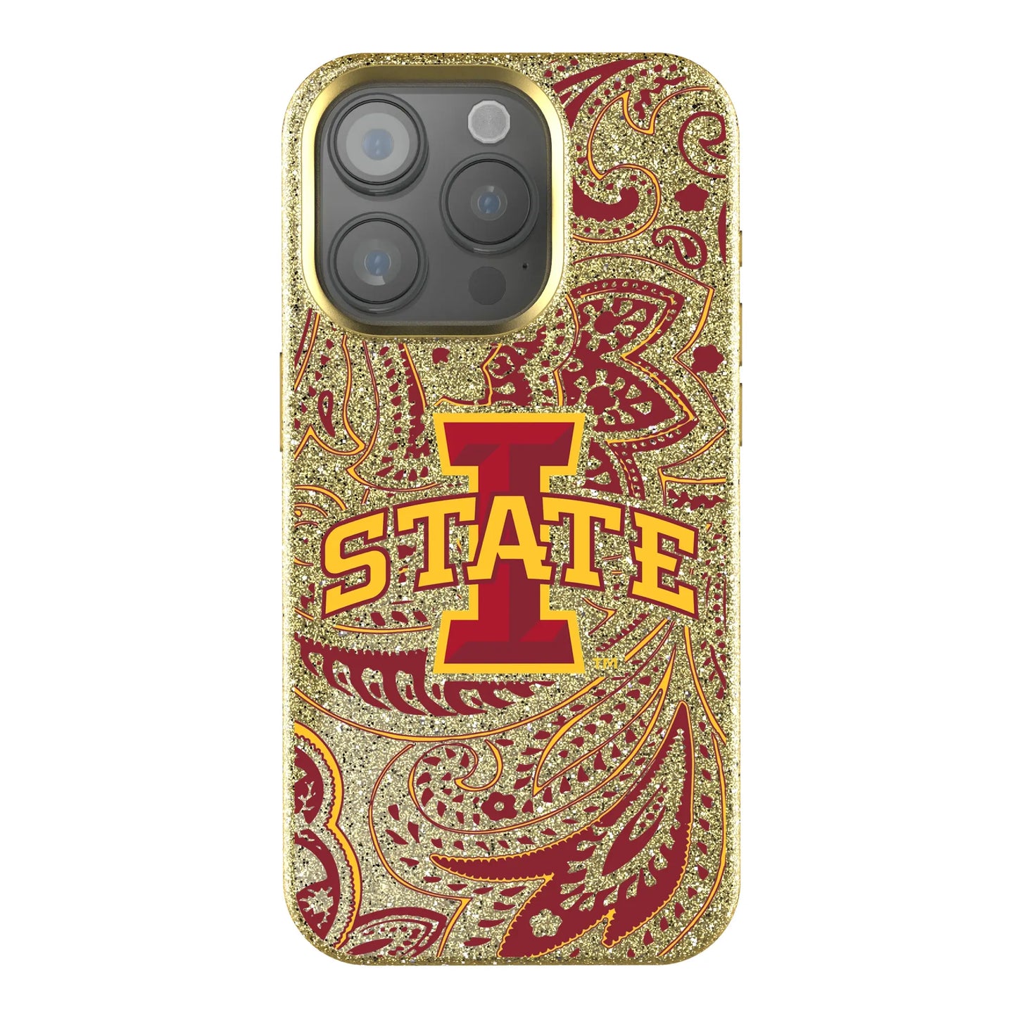 Iowa State University Cyclones Paisley Bling Phone Case for Apple iPhone