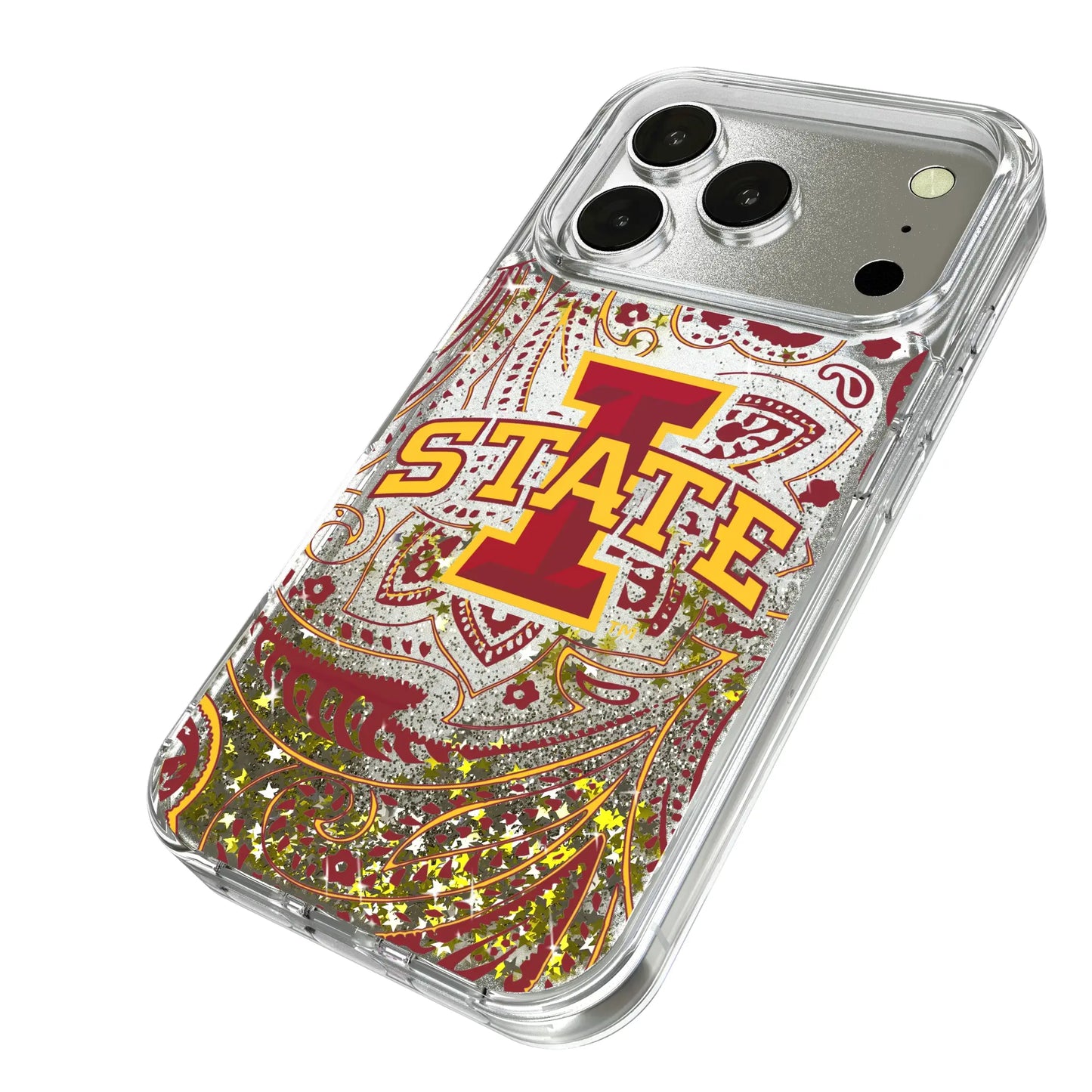 Iowa State University Cyclones Paisley Glitter Phone Case for Apple iPhone