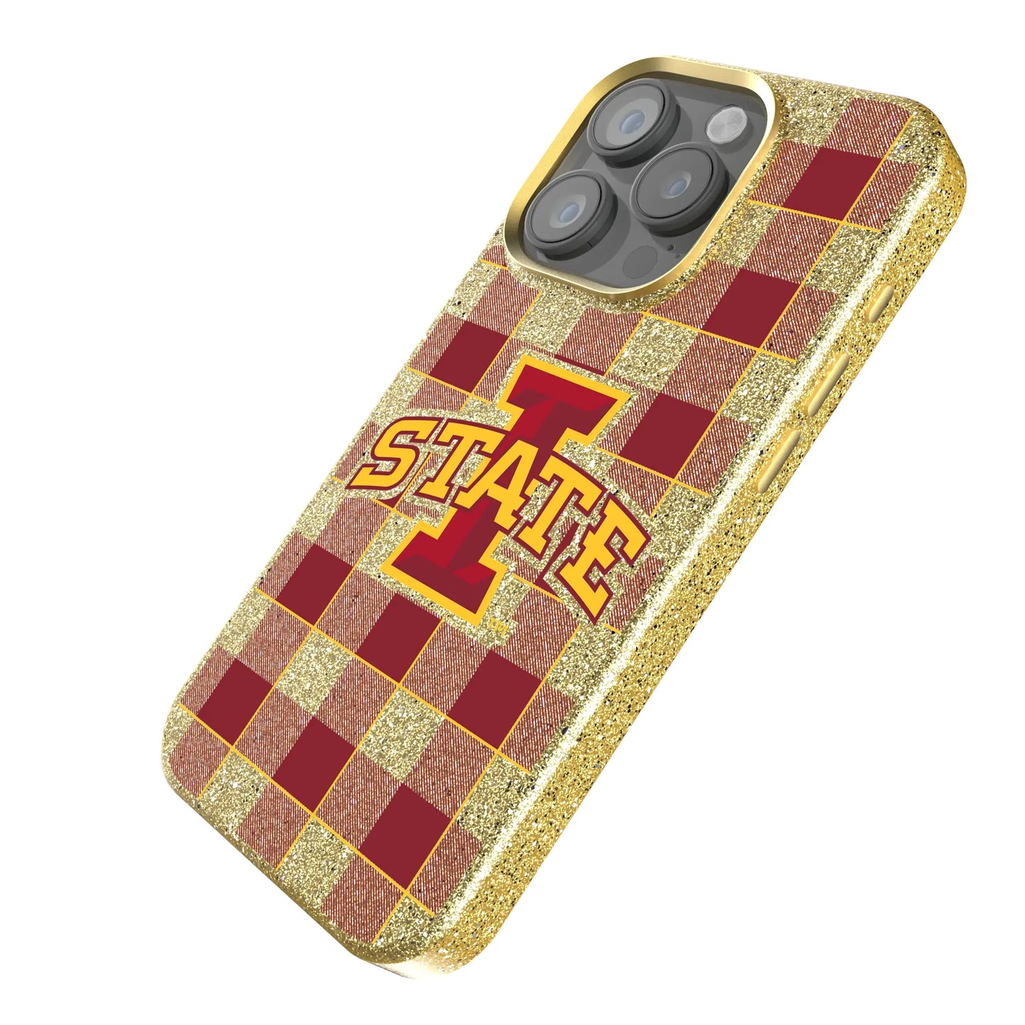 Iowa State University Cyclones Plaid Bling Phone Case for Apple iPhone