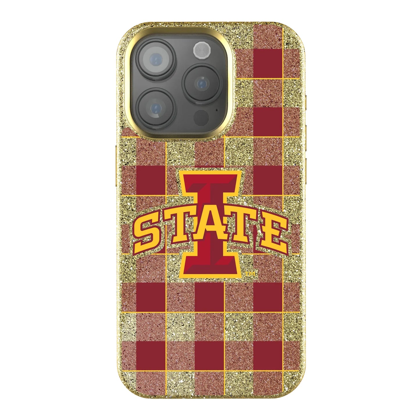 Iowa State University Cyclones Plaid Bling Phone Case for Apple iPhone