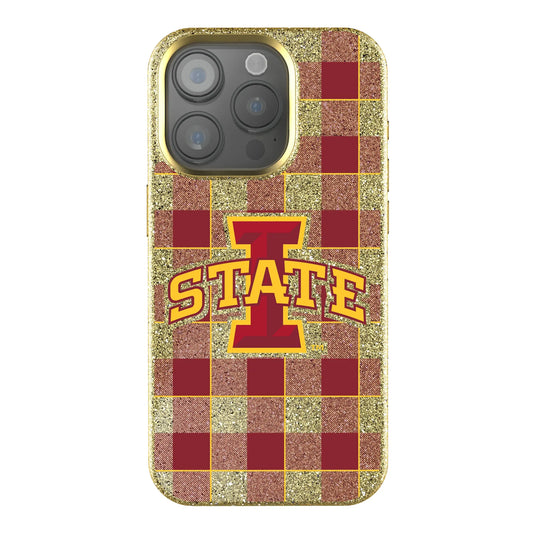 Iowa State University Cyclones Plaid Bling Phone Case for Apple iPhone