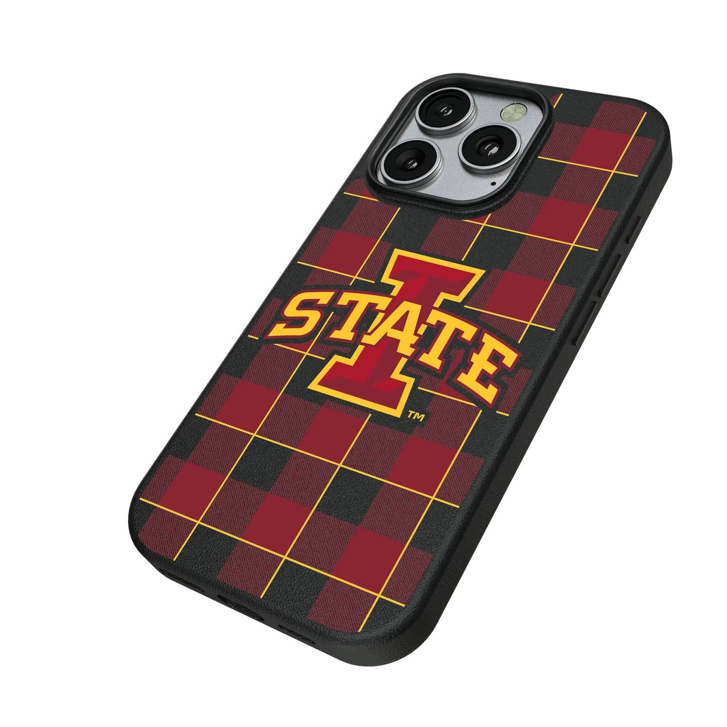 Iowa State University Cyclones Plaid MagSafe Compatible Phone Case for Apple iPhone