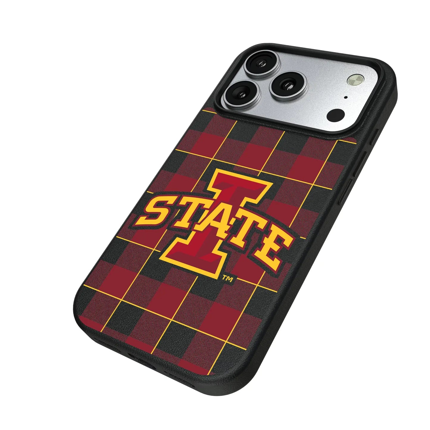 Iowa State University Cyclones Plaid MagSafe Compatible Phone Case for Apple iPhone