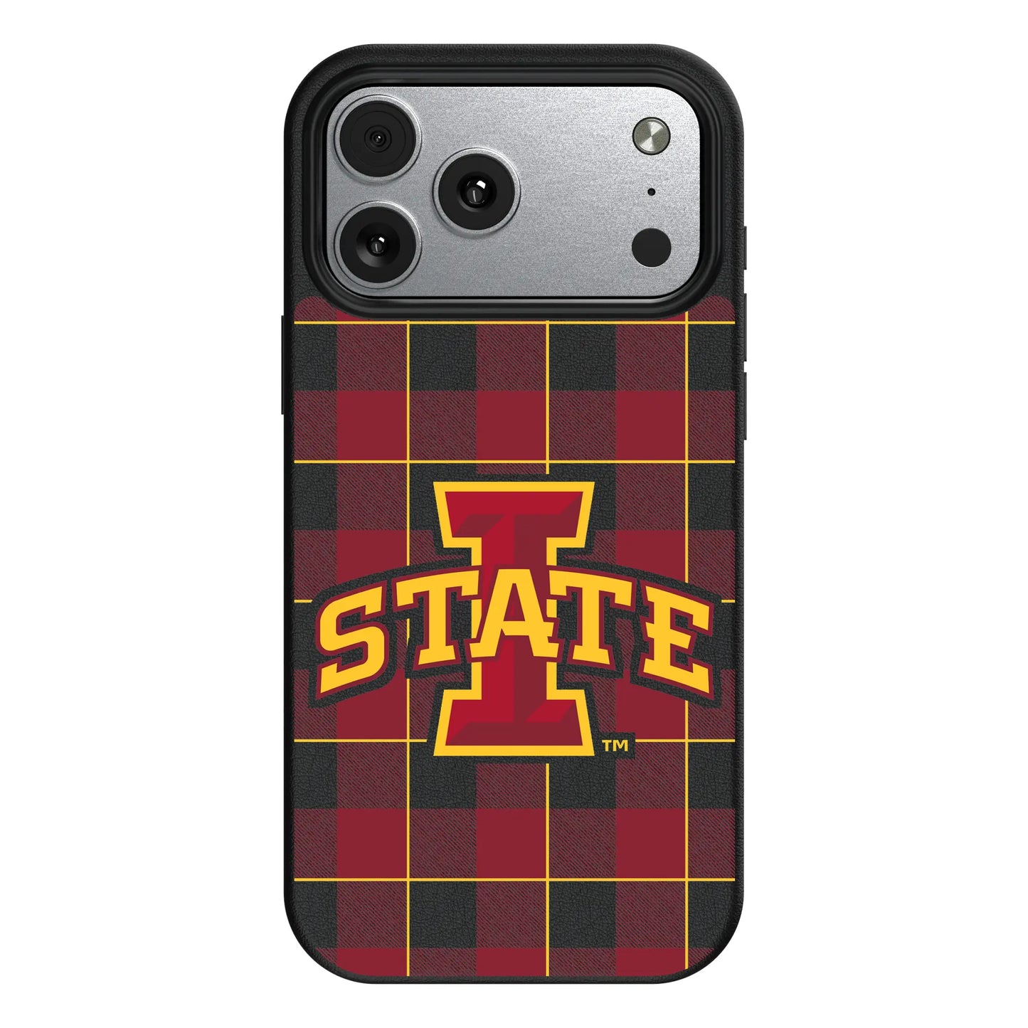 Iowa State University Cyclones Plaid MagSafe Compatible Phone Case for Apple iPhone