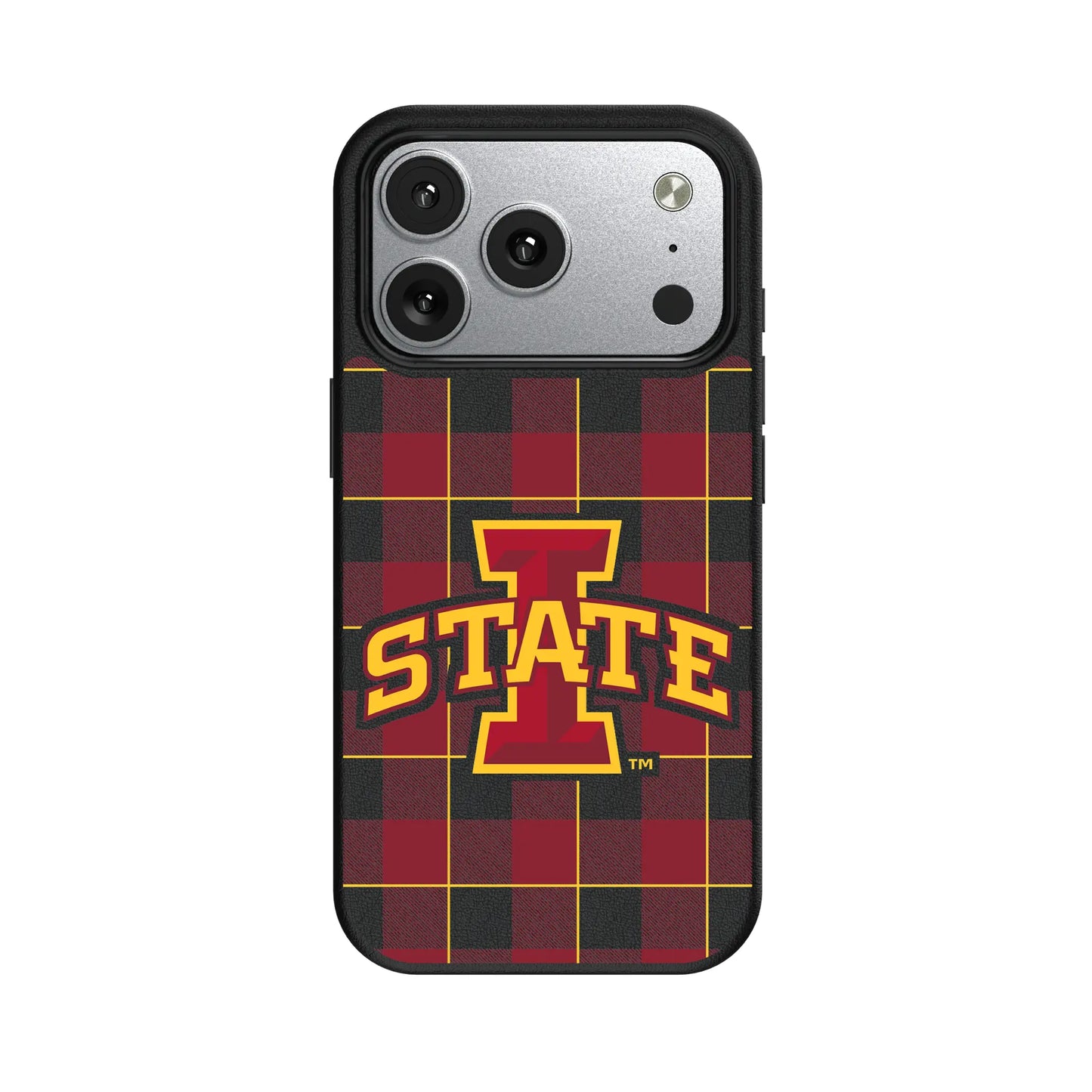 Iowa State University Cyclones Plaid MagSafe Compatible Phone Case for Apple iPhone